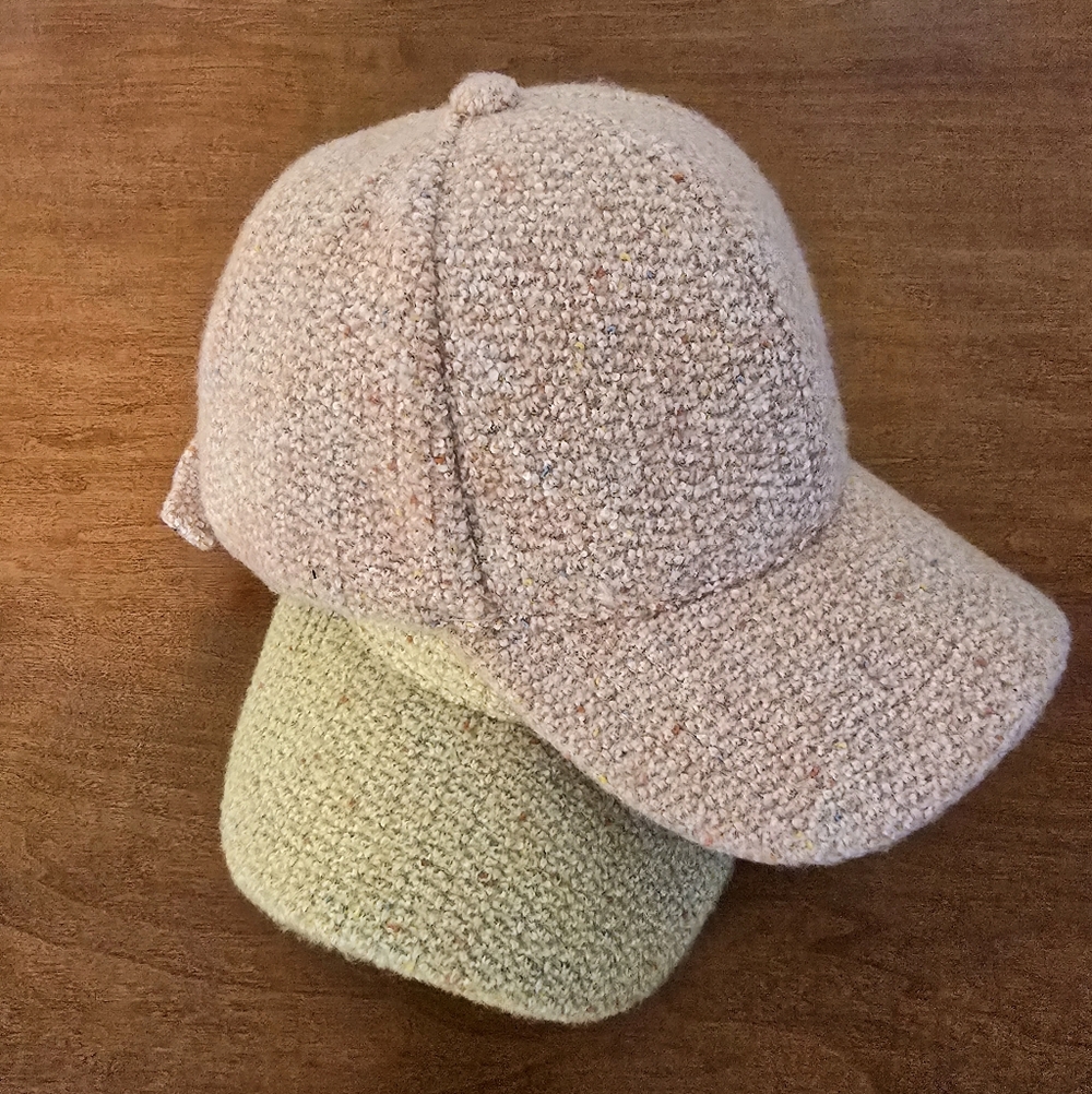 (3) Chic Tweed Winter Baseball Caps Yellow, Pink & Leopard by Lulla Collection - Picture 2 of 15